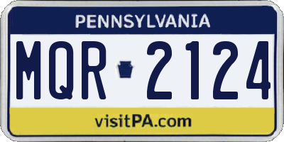 PA license plate MQR2124
