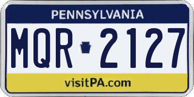 PA license plate MQR2127