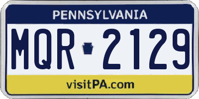 PA license plate MQR2129
