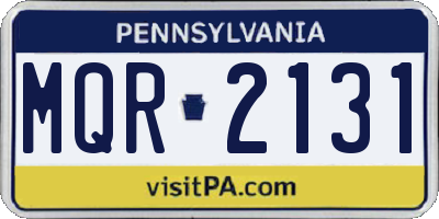PA license plate MQR2131