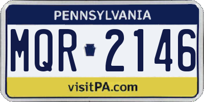 PA license plate MQR2146
