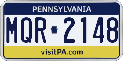 PA license plate MQR2148