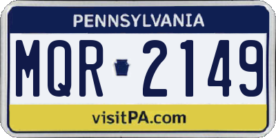 PA license plate MQR2149
