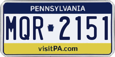 PA license plate MQR2151