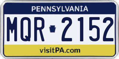 PA license plate MQR2152