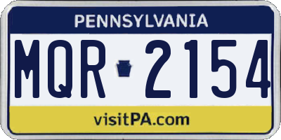 PA license plate MQR2154