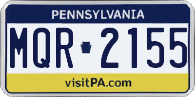 PA license plate MQR2155