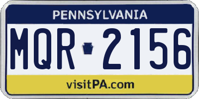 PA license plate MQR2156