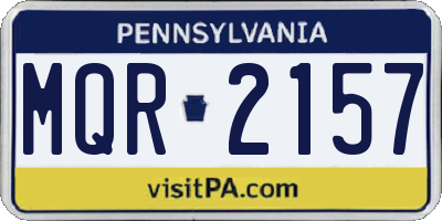 PA license plate MQR2157