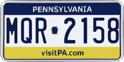 PA license plate MQR2158