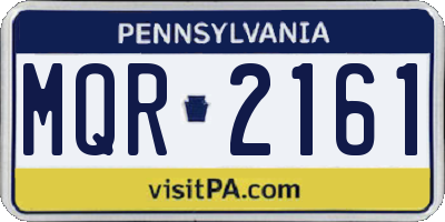 PA license plate MQR2161