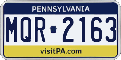 PA license plate MQR2163