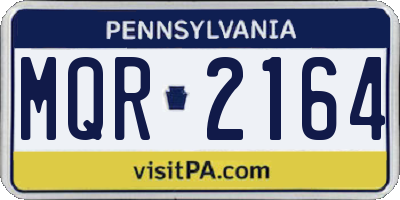 PA license plate MQR2164