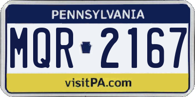 PA license plate MQR2167