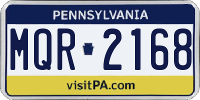 PA license plate MQR2168