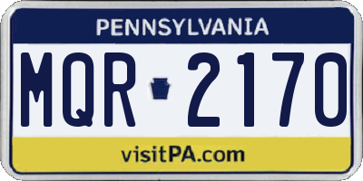 PA license plate MQR2170