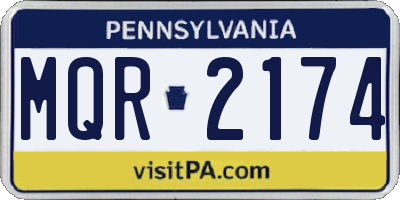 PA license plate MQR2174