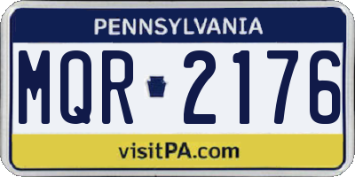PA license plate MQR2176