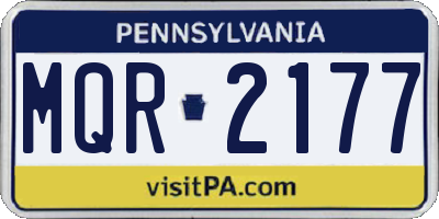 PA license plate MQR2177