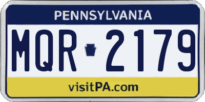 PA license plate MQR2179