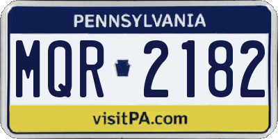 PA license plate MQR2182
