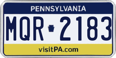 PA license plate MQR2183