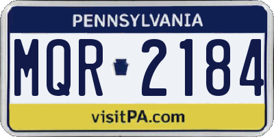 PA license plate MQR2184