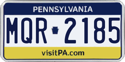 PA license plate MQR2185
