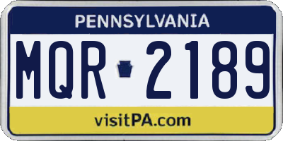 PA license plate MQR2189