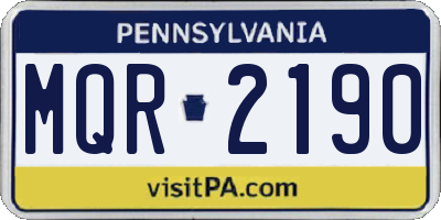 PA license plate MQR2190