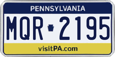 PA license plate MQR2195