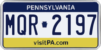 PA license plate MQR2197