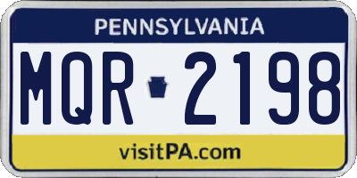 PA license plate MQR2198