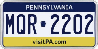 PA license plate MQR2202