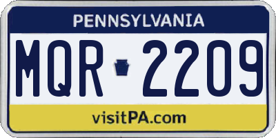 PA license plate MQR2209