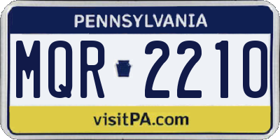 PA license plate MQR2210