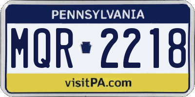 PA license plate MQR2218