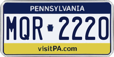 PA license plate MQR2220