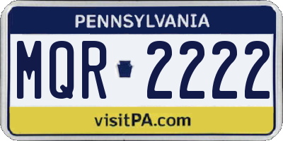 PA license plate MQR2222