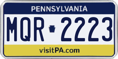 PA license plate MQR2223