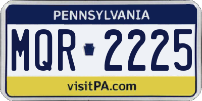 PA license plate MQR2225