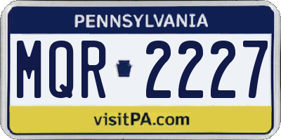 PA license plate MQR2227