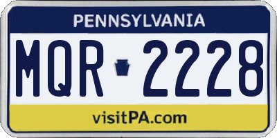 PA license plate MQR2228