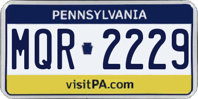 PA license plate MQR2229