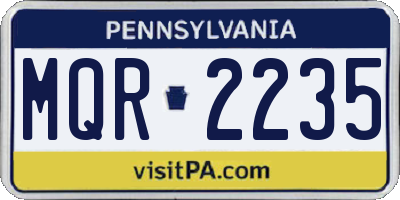 PA license plate MQR2235