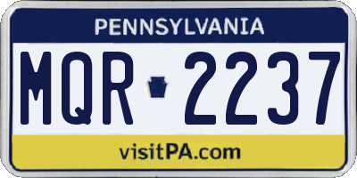 PA license plate MQR2237