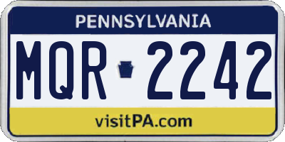 PA license plate MQR2242