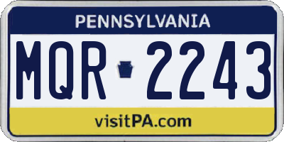 PA license plate MQR2243