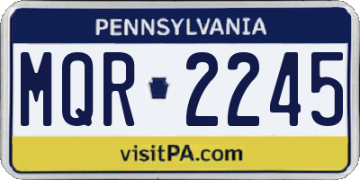 PA license plate MQR2245