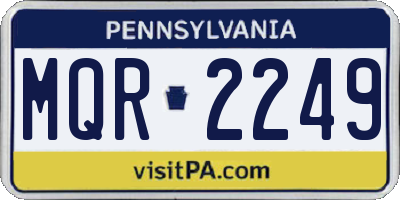 PA license plate MQR2249